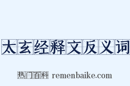 太玄经释文反义词是什么意思的图片